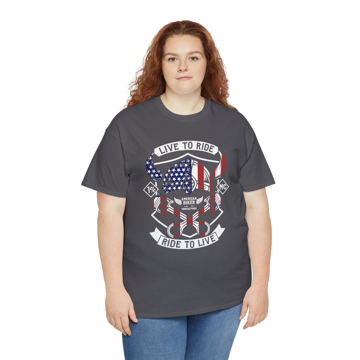 Live to Ride Ride to Live American Biker Cotton Tee