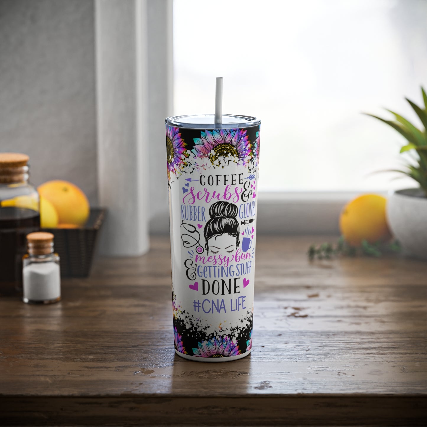 CNA Life Coffee Scrubs and Rubber Gloves 20 oz Skinny Tumbler