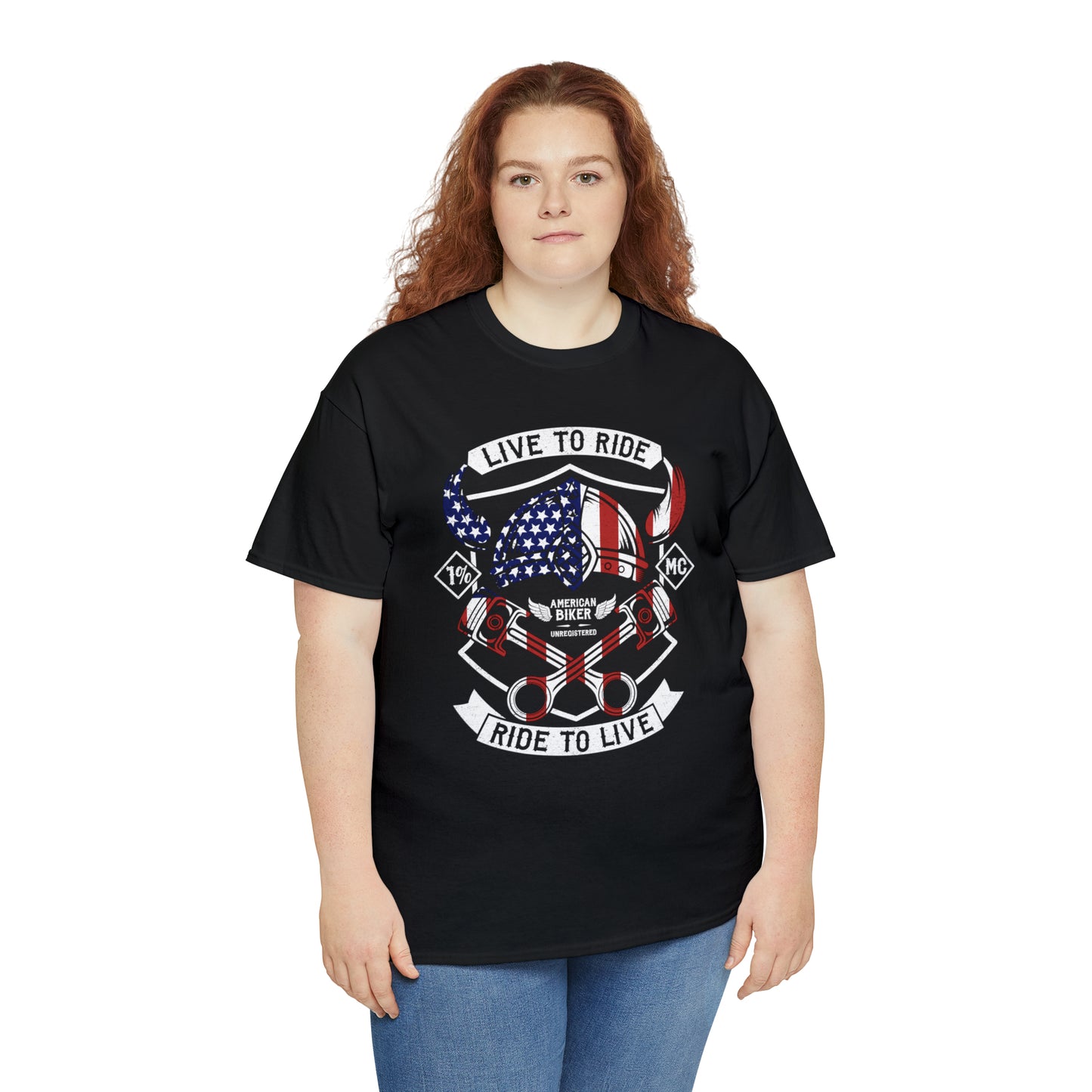 Live to Ride Ride to Live American Biker Cotton Tee
