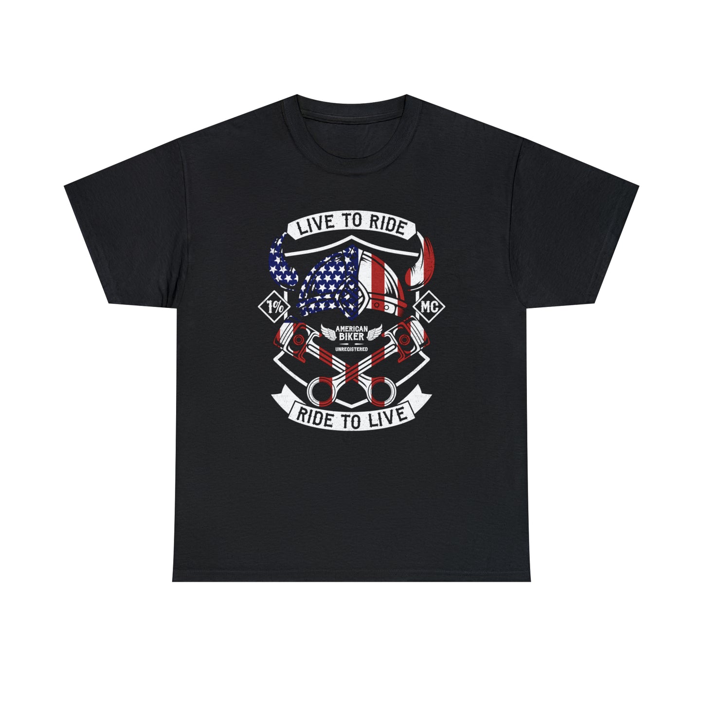 Live to Ride Ride to Live American Biker Cotton Tee