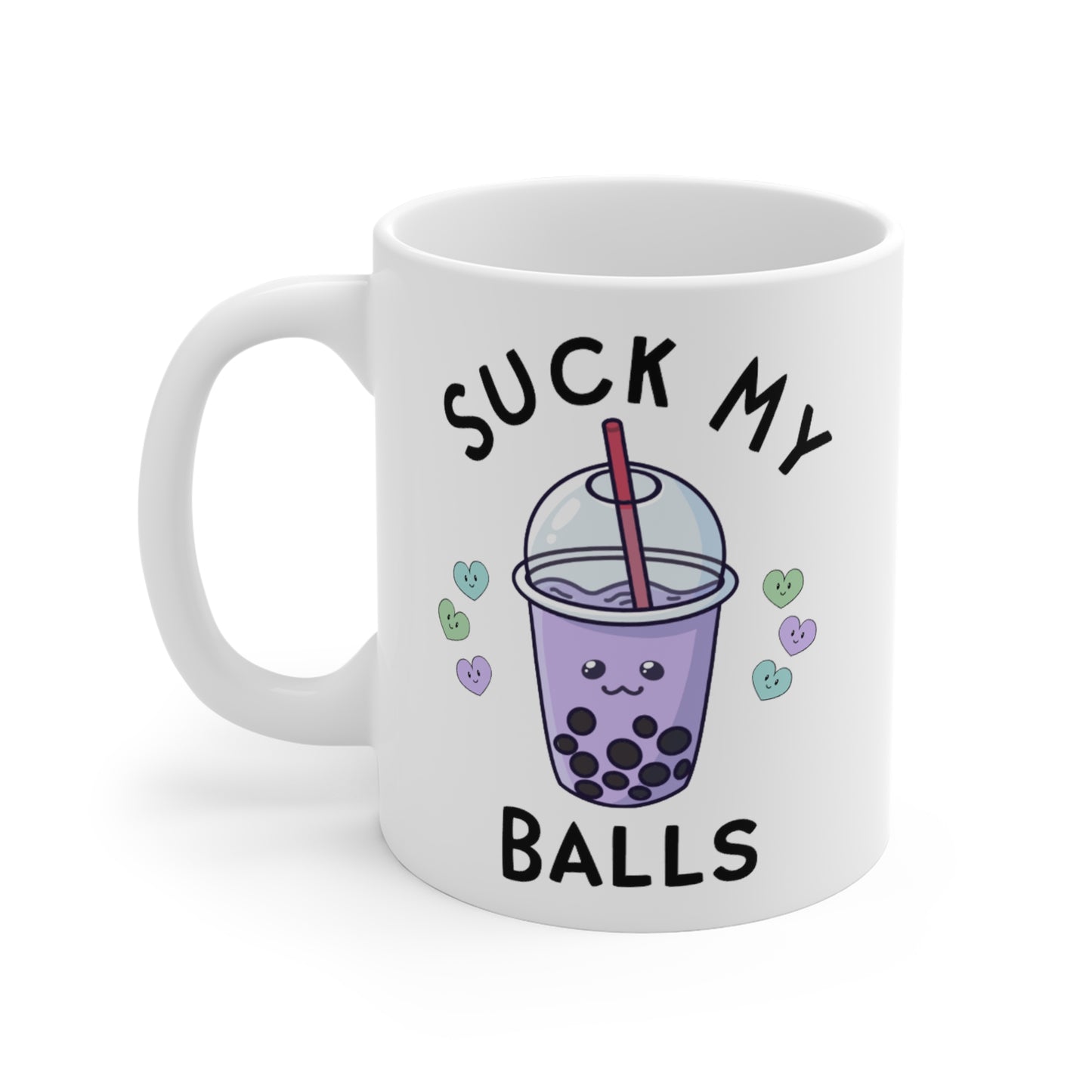 Suck My Balls Boba Tea White Ceramic Mug
