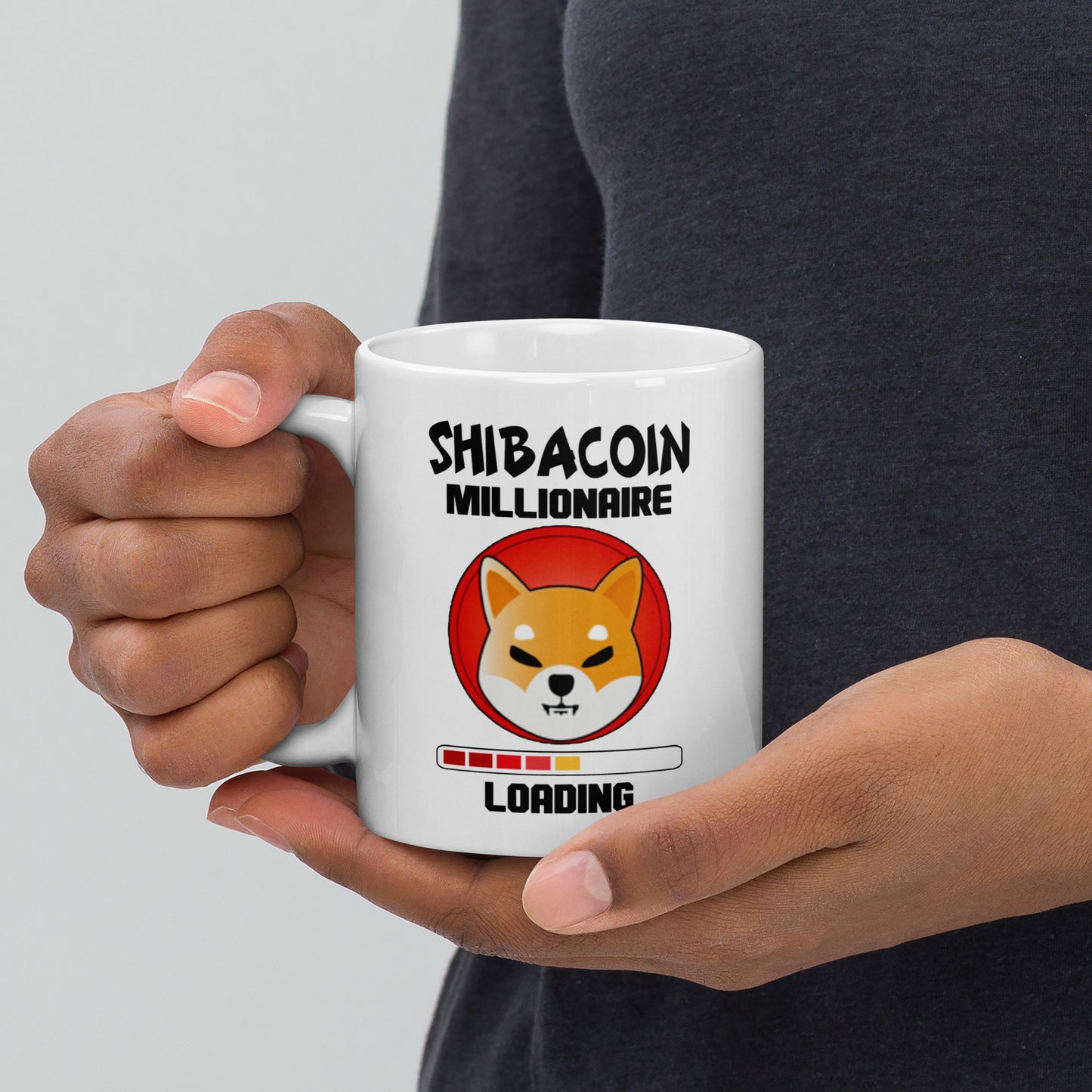 Shiba Coin White glossy mug
