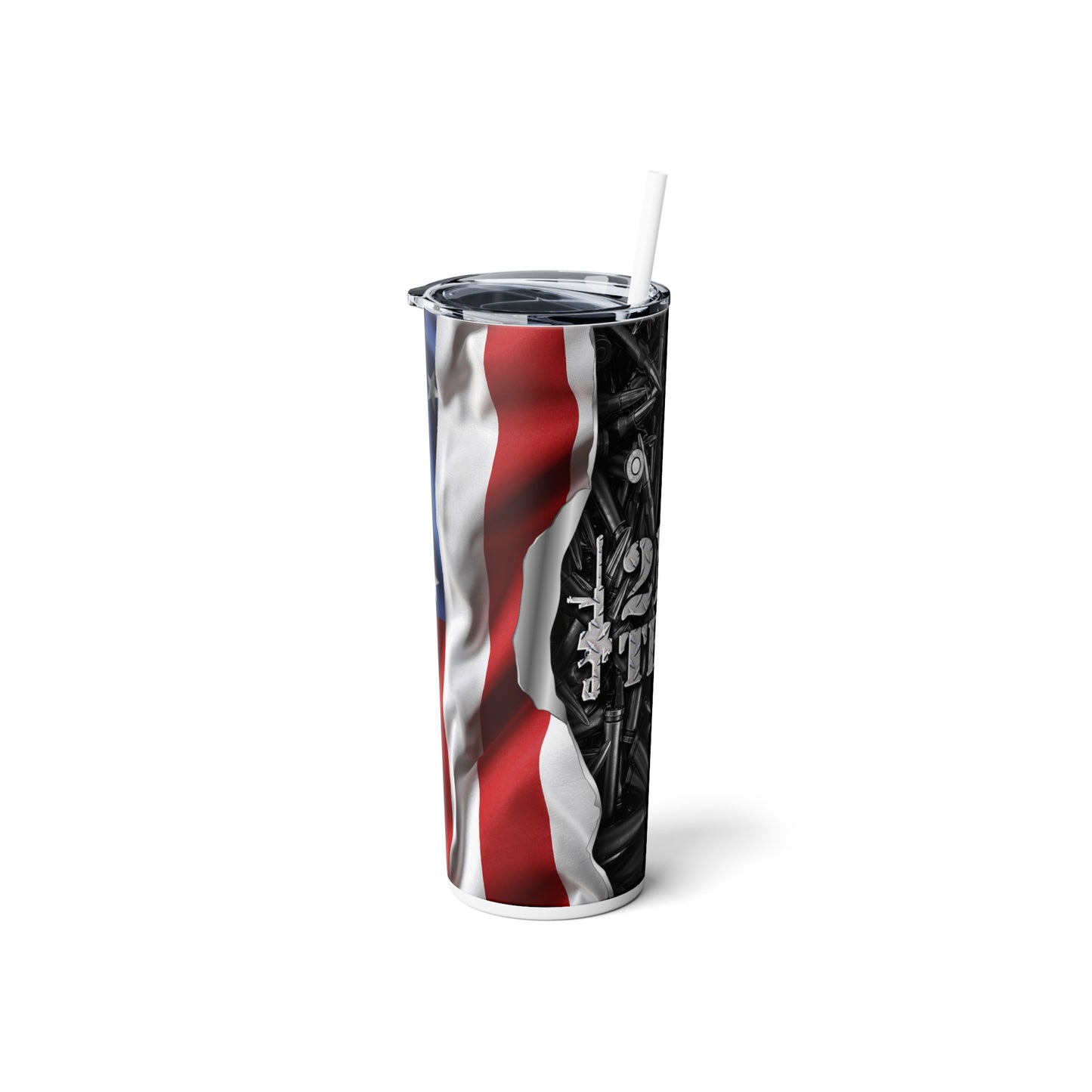 Patriotic Flag 2nd Amendment 20oz Skinny Tumbler