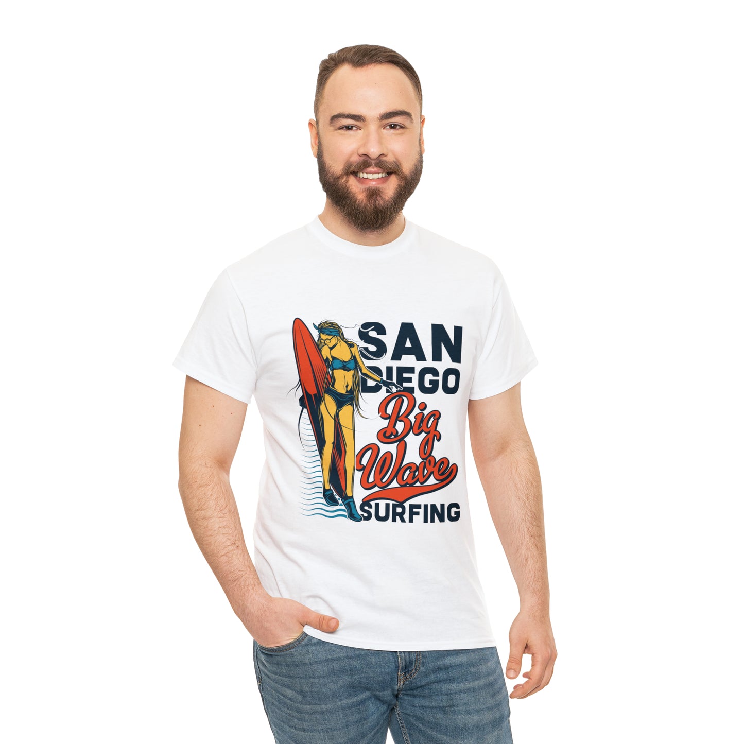 San Diego Big Wave Surfing Cotton Tee