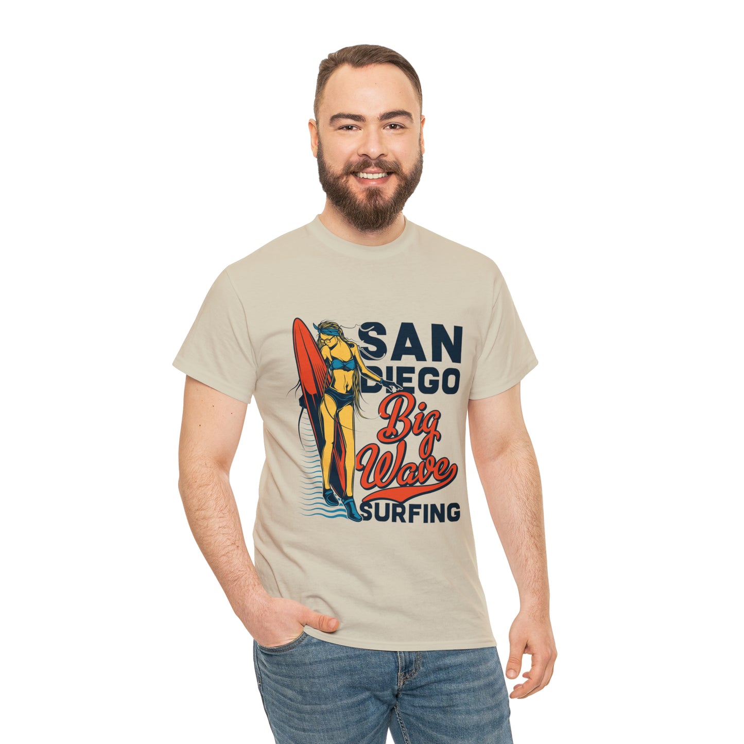 San Diego Big Wave Surfing Cotton Tee