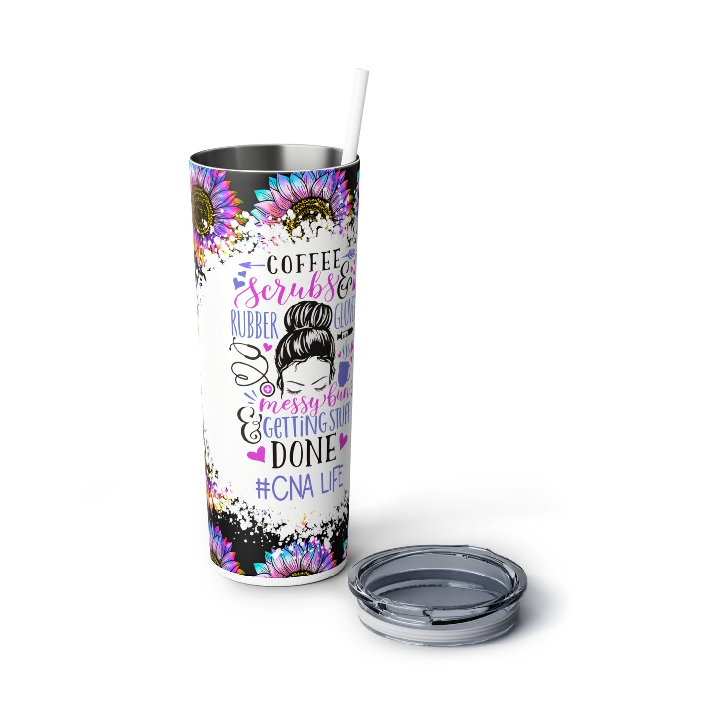 CNA Life Coffee Scrubs and Rubber Gloves 20 oz Skinny Tumbler