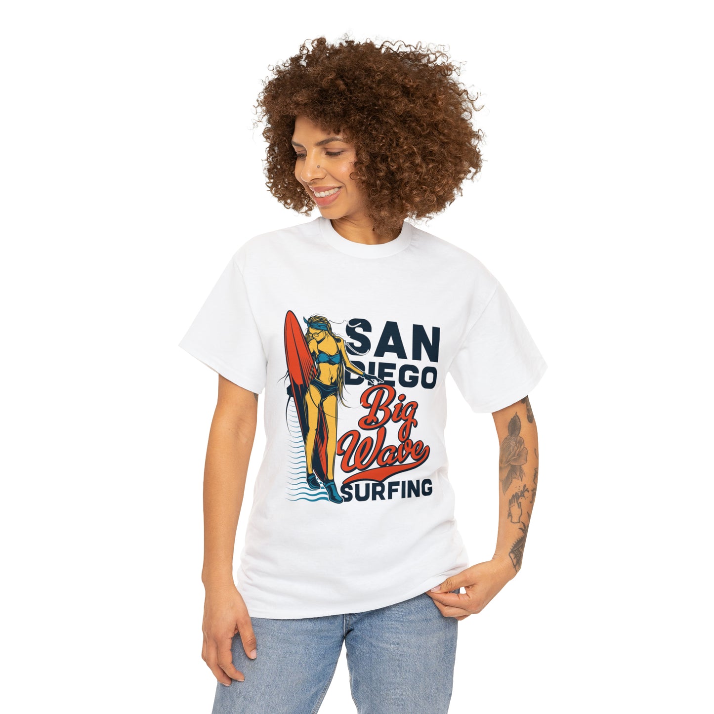 San Diego Big Wave Surfing Cotton Tee