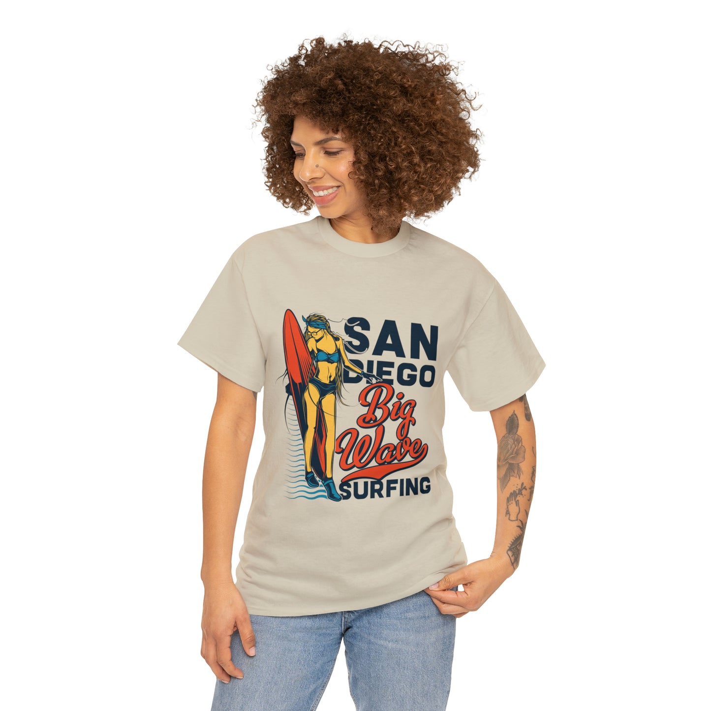 San Diego Big Wave Surfing Cotton Tee