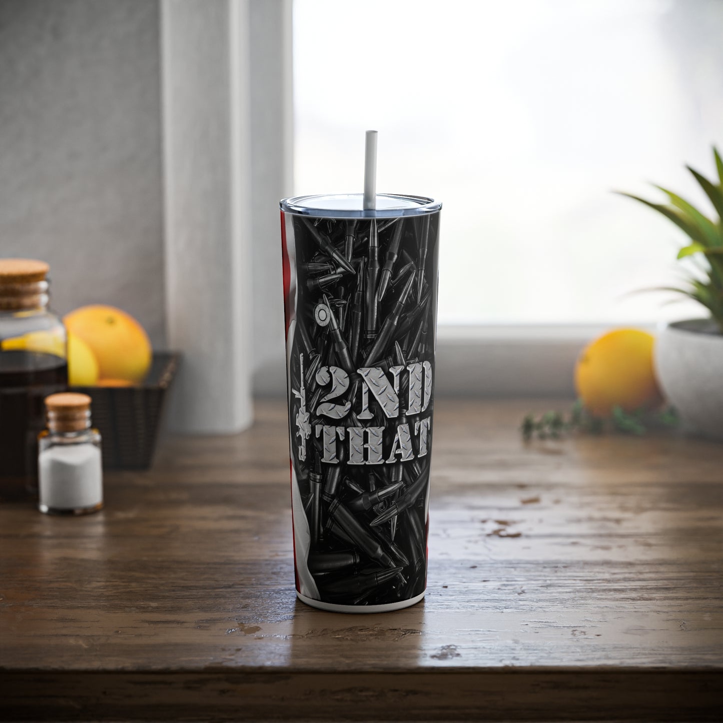 Patriotic Flag 2nd Amendment 20oz Skinny Tumbler