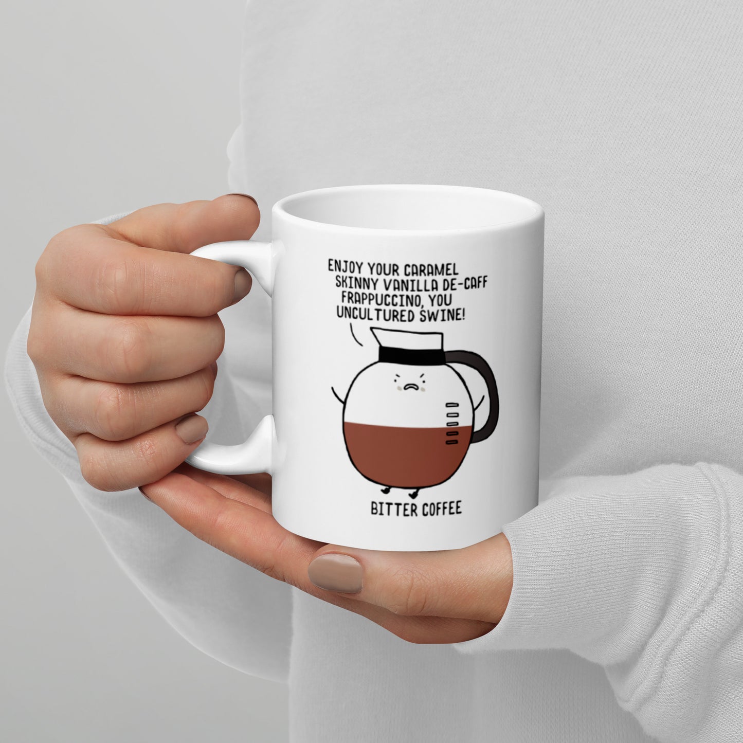 Bitter Coffee White glossy mug