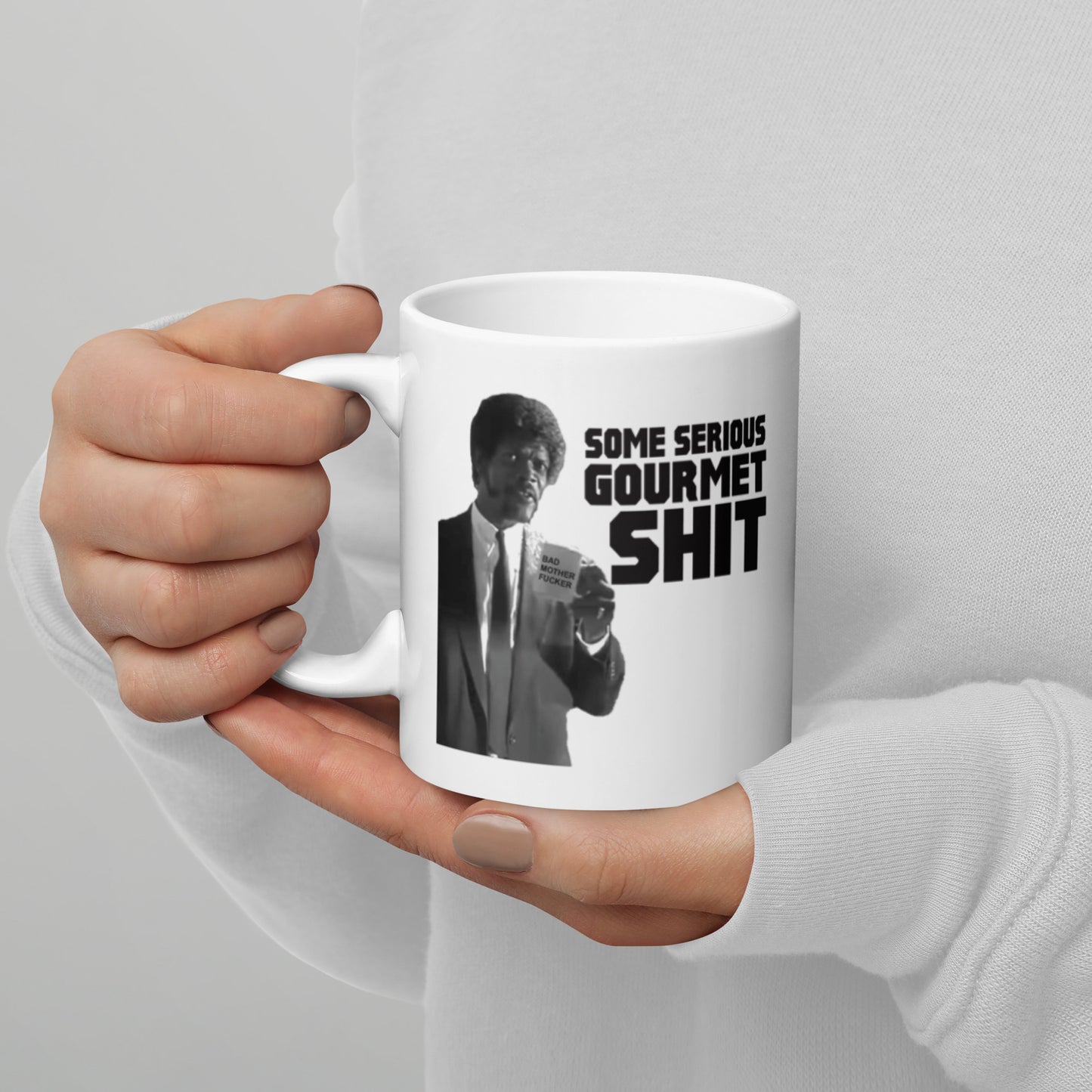 Some Serious Gourmet Shit White glossy mug