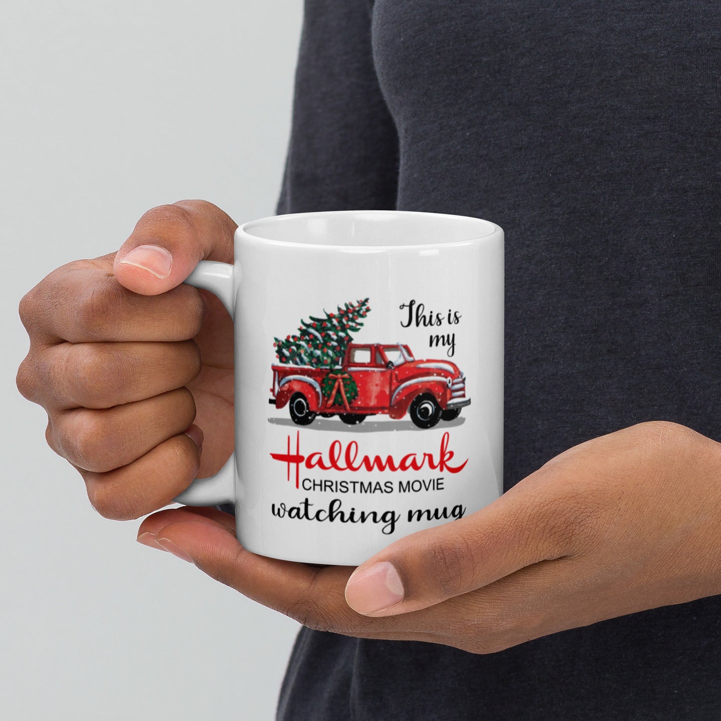 Hallmark Christmas Movie White glossy mug