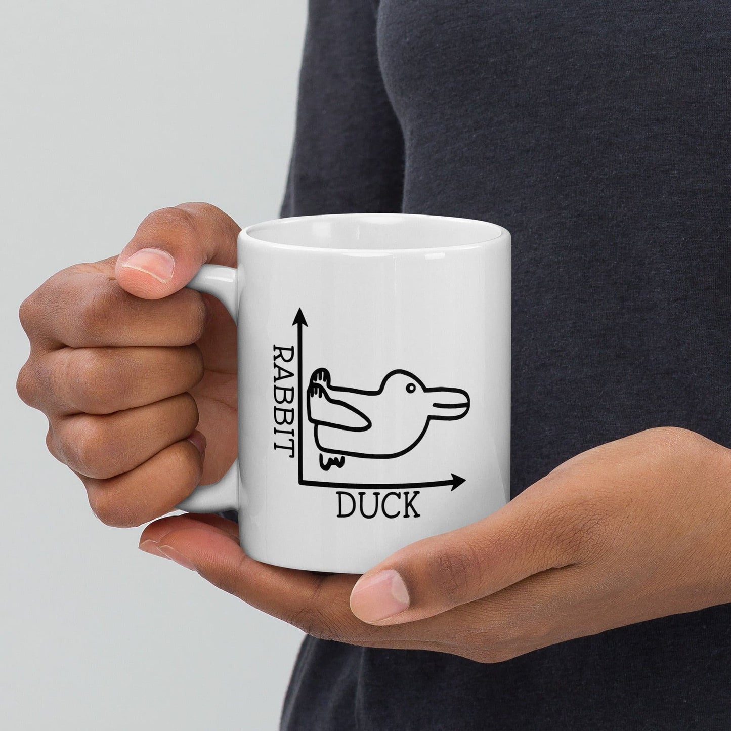 Rabbit Duck White glossy mug