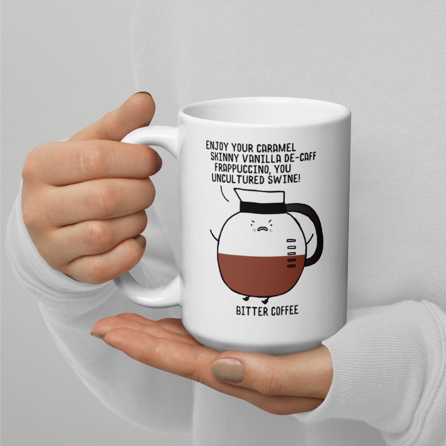 Bitter Coffee White glossy mug