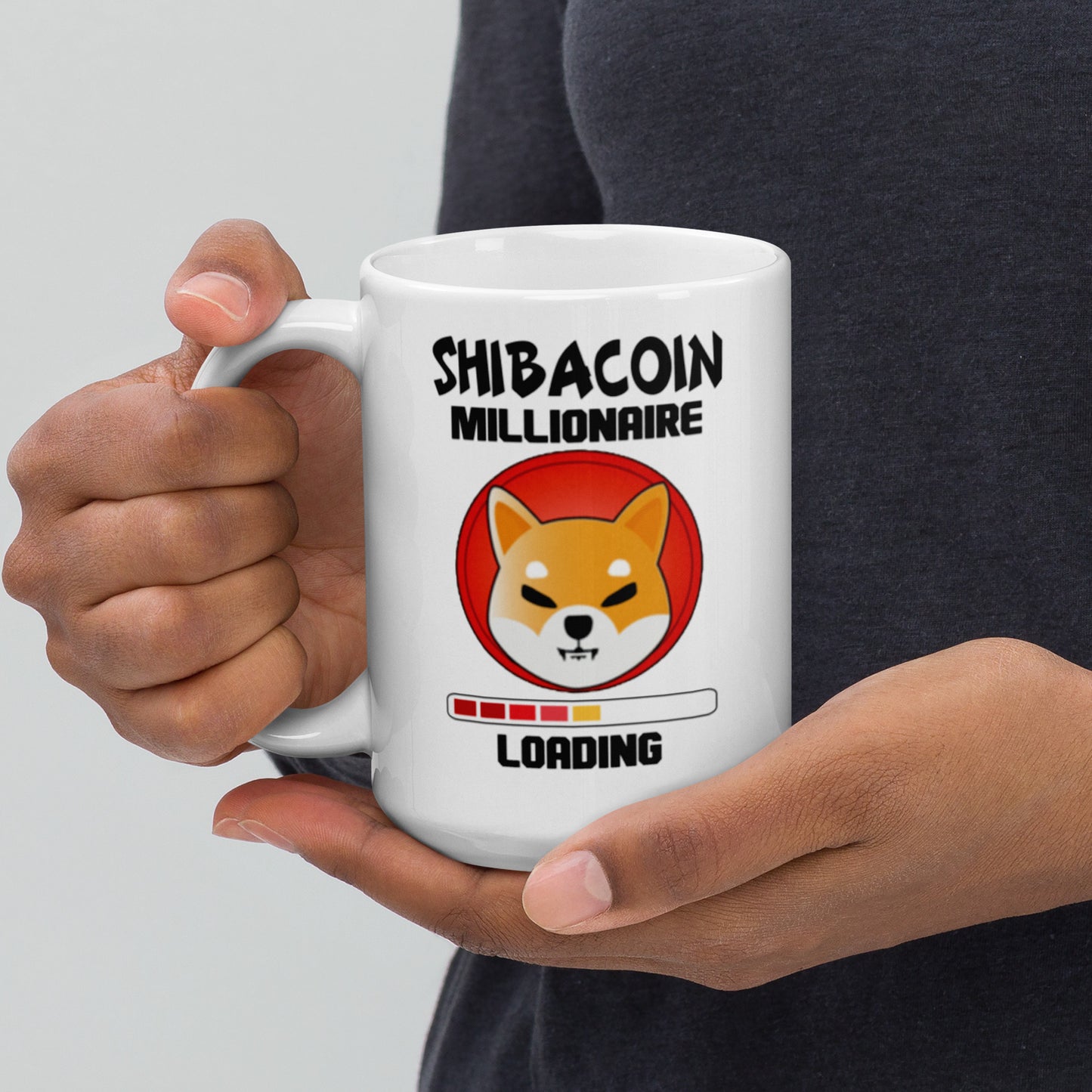 Shiba Coin White glossy mug