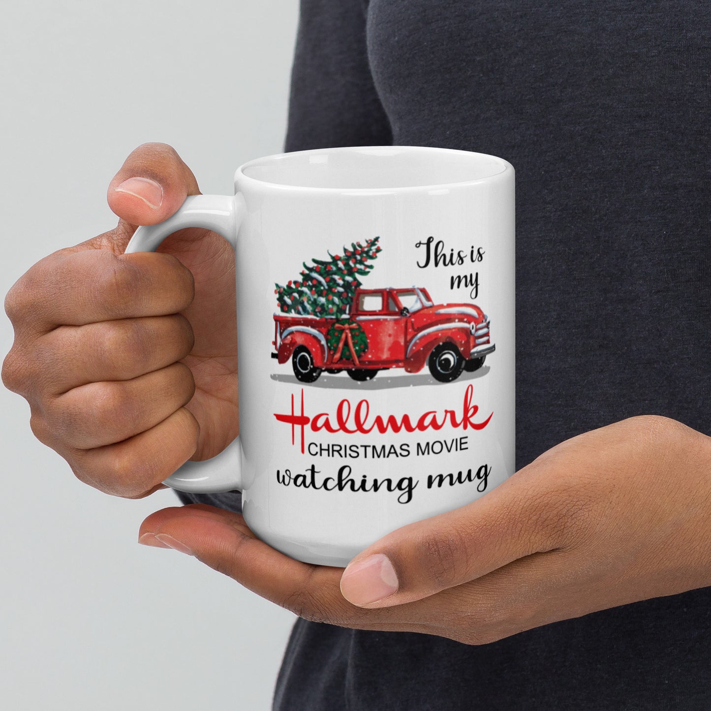 Hallmark Christmas Movie White glossy mug